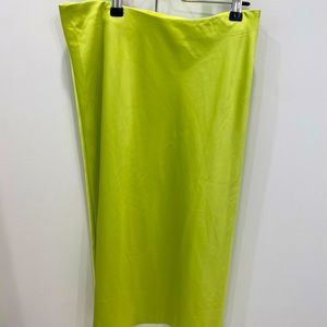 Jcrew slip skirt with elastic waist band, small, color lime/chartreuse